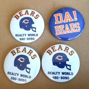 DA! BEARS football button pins